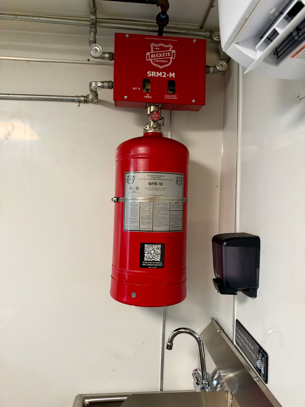 Pre-owned black 8.5 × 16 ft trailer — Fire suppression system